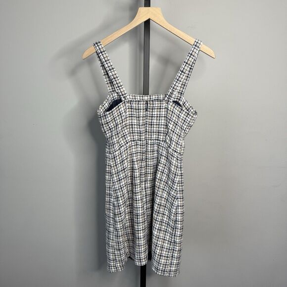 Abercrombie and Fitch Navy & White Tweed Split Mini Dress Size Small Preppy - Picture 4 of 6